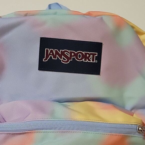 NEW JANSPORT PASTEL RAINBOW WATERCOLOR BACKPACK TRAVEL SCHOOL NWT - Picture 4 of 14